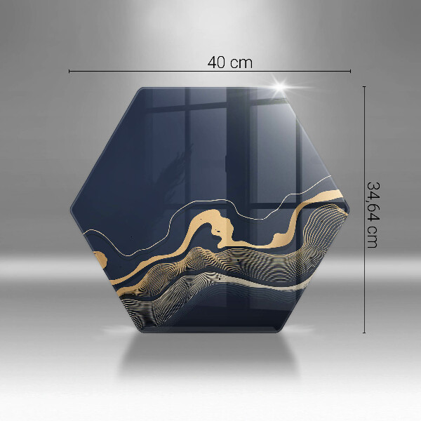 Steklena podloga za rezanje Abstraktne zlate črte