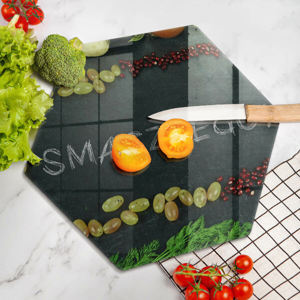 Steklena podloga za rezanje Napis Bon appetit!