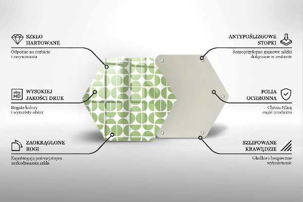 Steklena podloga za rezanje Vzorec boho oblik