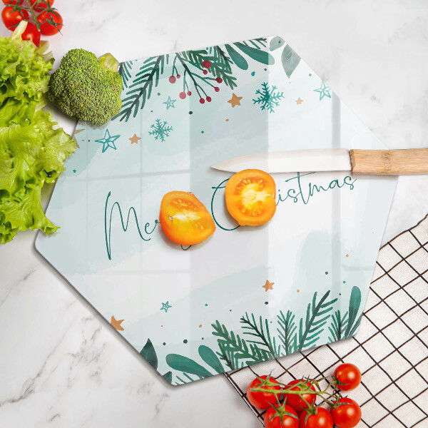 Steklena podloga za rezanje Merry Christmas