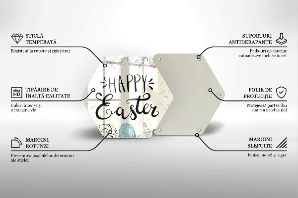 Steklena podloga za rezanje Happy Easter