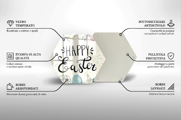 Steklena podloga za rezanje Happy Easter