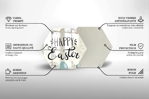 Steklena podloga za rezanje Happy Easter