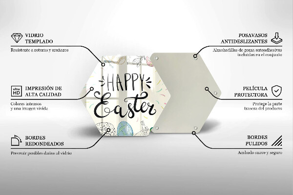 Steklena podloga za rezanje Happy Easter