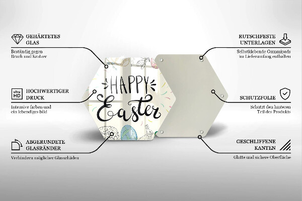 Steklena podloga za rezanje Happy Easter