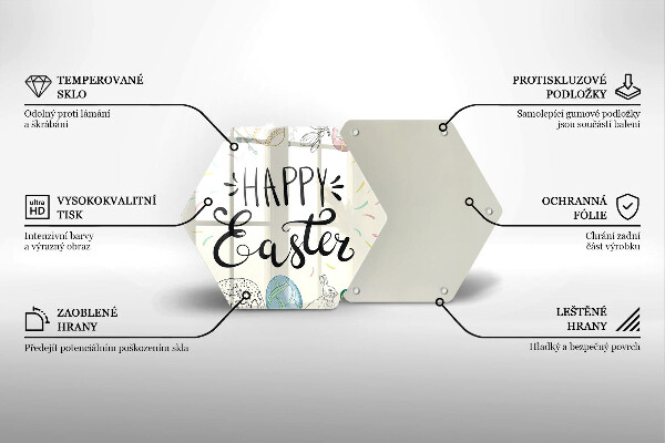 Steklena podloga za rezanje Happy Easter