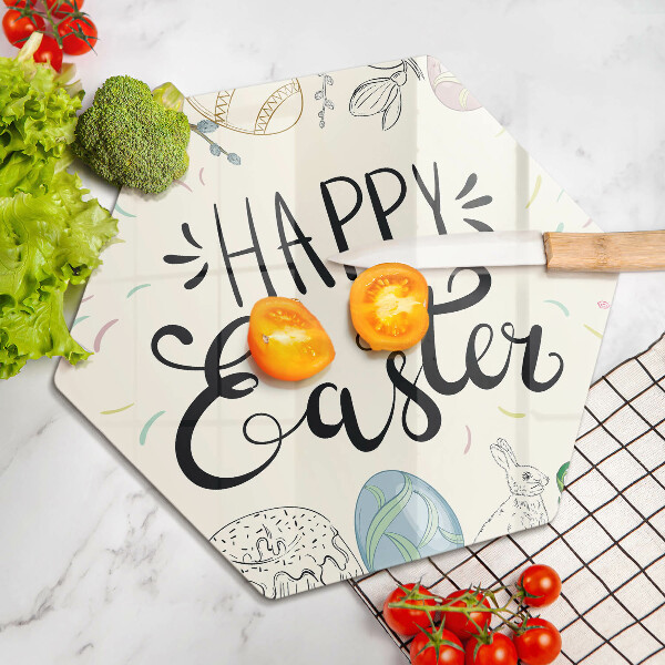 Steklena podloga za rezanje Happy Easter