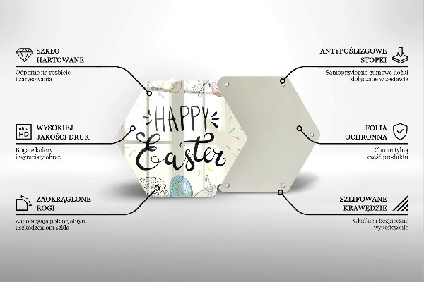 Steklena podloga za rezanje Happy Easter