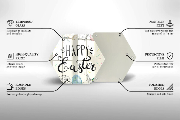 Steklena podloga za rezanje Happy Easter