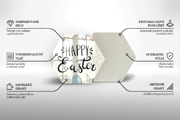 Steklena podloga za rezanje Happy Easter