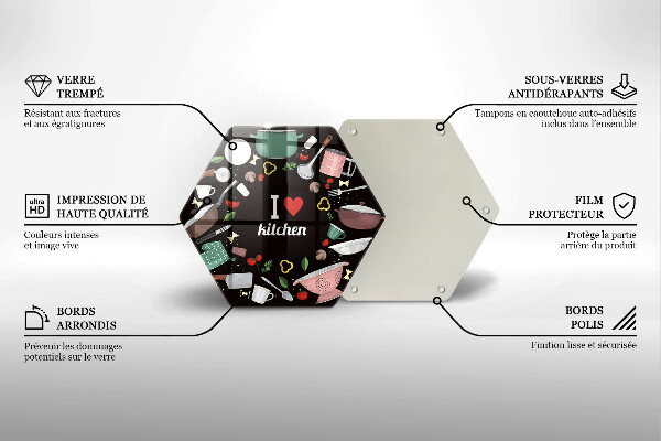 Steklena podloga za rezanje Ilustracija Obožujem kuhinjo