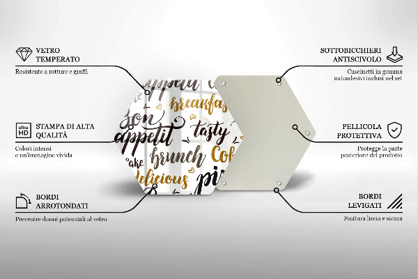 Steklena podloga za rezanje Bon appetit podnapisi