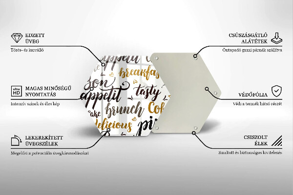 Steklena podloga za rezanje Bon appetit podnapisi