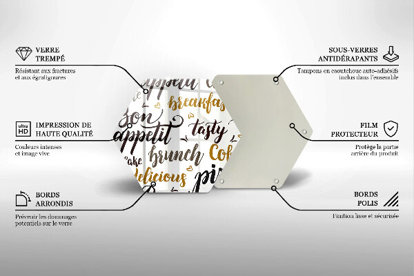 Steklena podloga za rezanje Bon appetit podnapisi