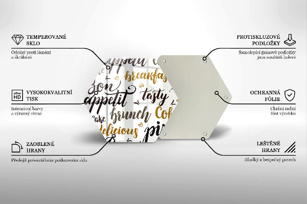 Steklena podloga za rezanje Bon appetit podnapisi