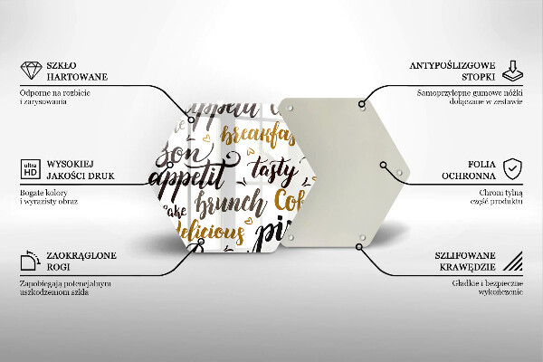 Steklena podloga za rezanje Bon appetit podnapisi