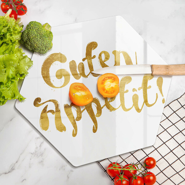 Steklena podloga za rezanje Napis Guten Appetit!