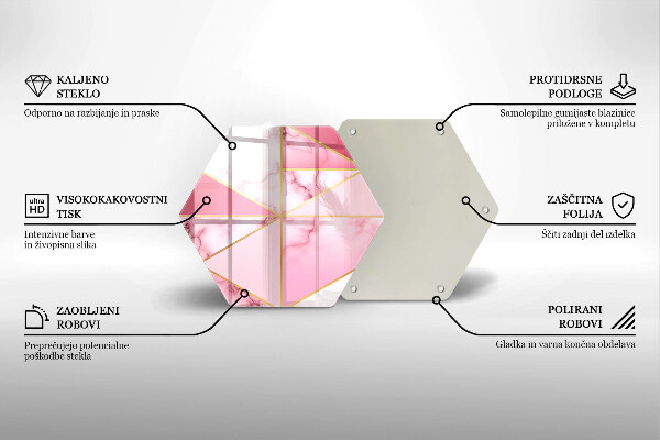 Steklena podloga za rezanje Geometrijski marmor