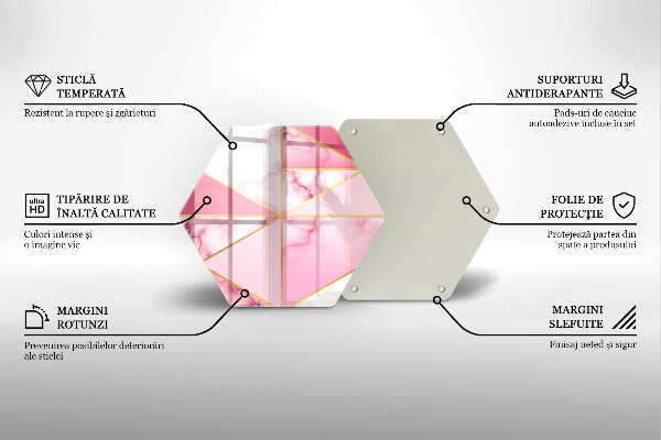 Steklena podloga za rezanje Geometrijski marmor