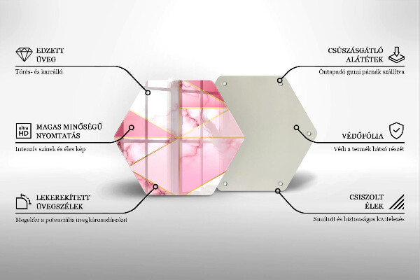 Steklena podloga za rezanje Geometrijski marmor