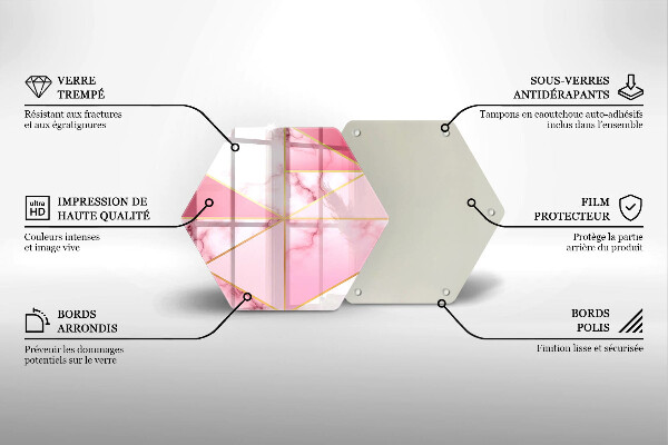 Steklena podloga za rezanje Geometrijski marmor