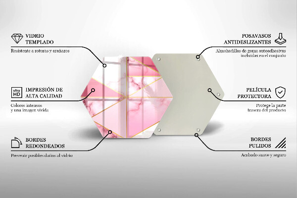 Steklena podloga za rezanje Geometrijski marmor