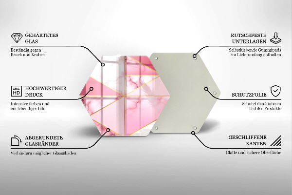 Steklena podloga za rezanje Geometrijski marmor
