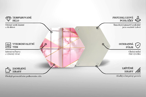 Steklena podloga za rezanje Geometrijski marmor