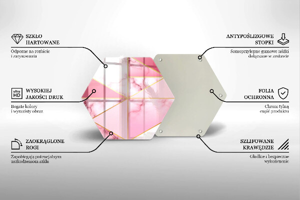Steklena podloga za rezanje Geometrijski marmor