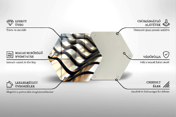 Steklena podloga za rezanje 3D kovinske oblike