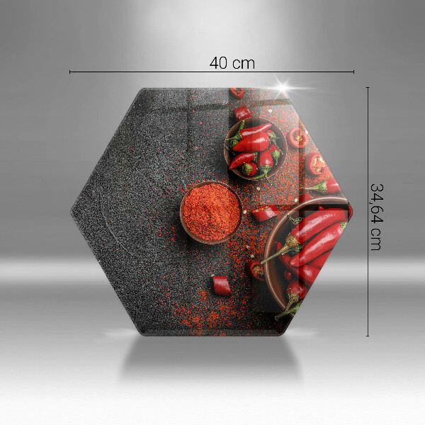 Steklena podloga za rezanje Rdeča čili paprika