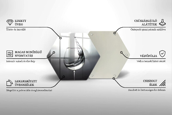 Steklena podloga za rezanje Kozarec vode