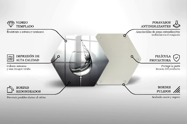 Steklena podloga za rezanje Kozarec vode