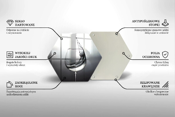 Steklena podloga za rezanje Kozarec vode