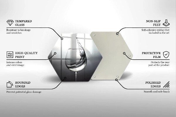 Steklena podloga za rezanje Kozarec vode
