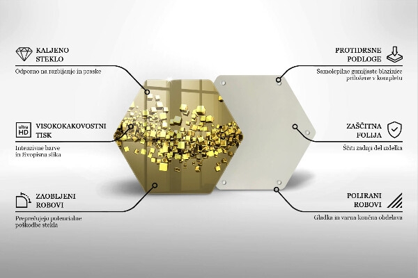 Steklena podloga za rezanje Abstraktna 3D geometrija