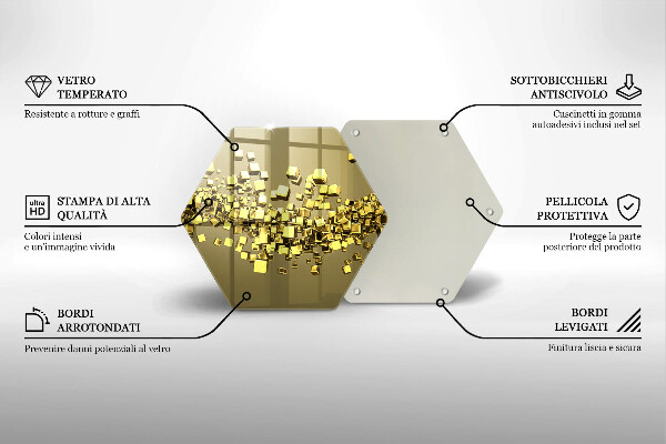 Steklena podloga za rezanje Abstraktna 3D geometrija