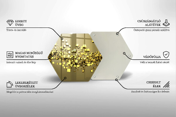 Steklena podloga za rezanje Abstraktna 3D geometrija