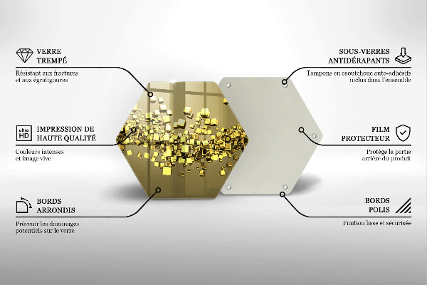 Steklena podloga za rezanje Abstraktna 3D geometrija