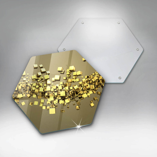 Steklena podloga za rezanje Abstraktna 3D geometrija