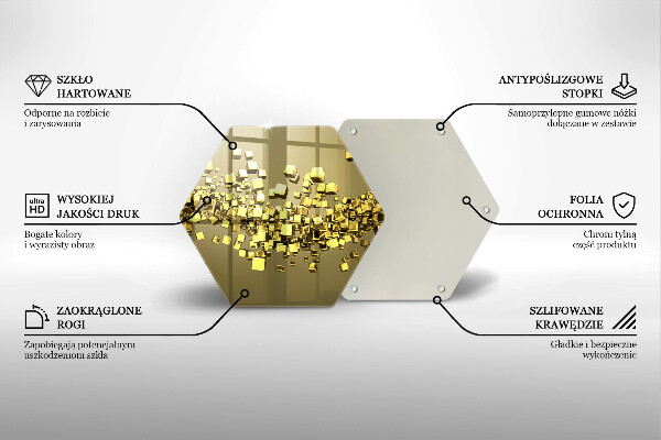 Steklena podloga za rezanje Abstraktna 3D geometrija