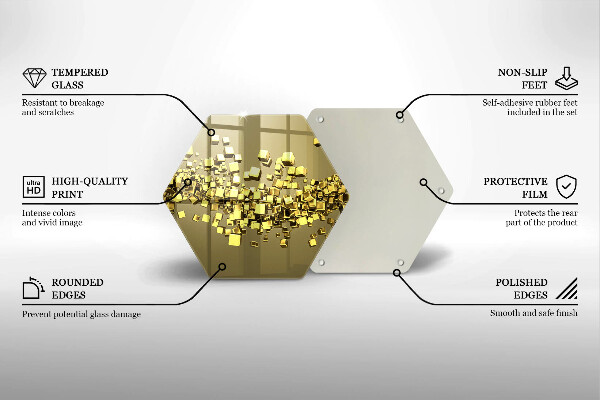 Steklena podloga za rezanje Abstraktna 3D geometrija