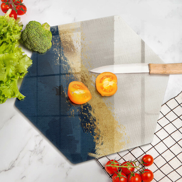 Steklena podloga za rezanje Zlata abstrakcija