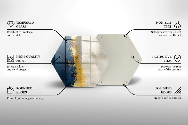 Steklena podloga za rezanje Zlata abstrakcija