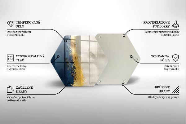 Steklena podloga za rezanje Zlata abstrakcija