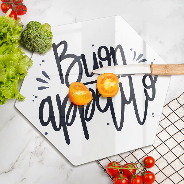 Steklena podloga za rezanje Napis Buon Appetito