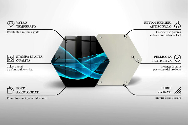 Steklena podloga za rezanje Modra abstrakcija