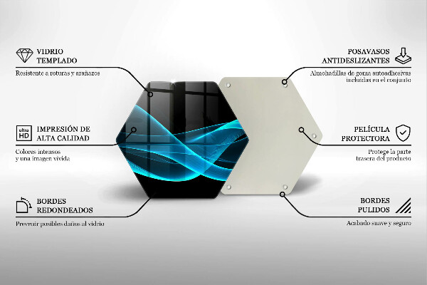 Steklena podloga za rezanje Modra abstrakcija