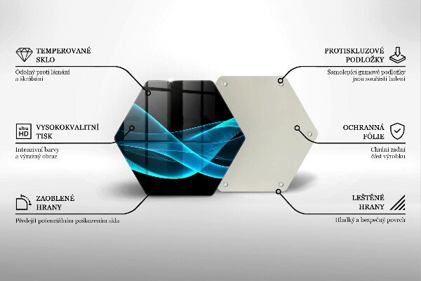 Steklena podloga za rezanje Modra abstrakcija