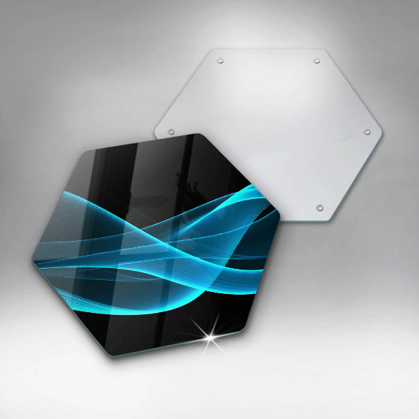 Steklena podloga za rezanje Modra abstrakcija